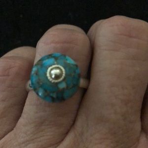 Sterling Silver Ring w Turquoise Stone sz. 9